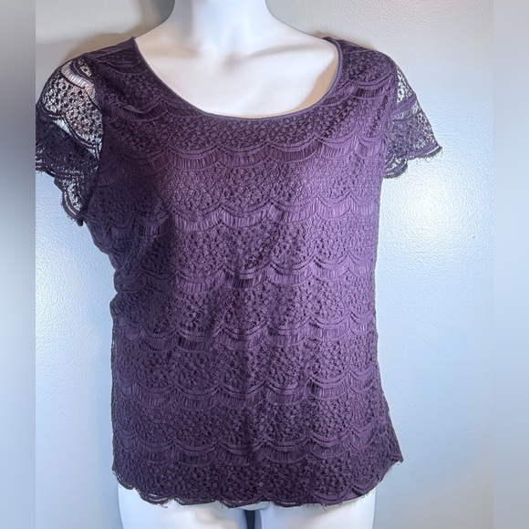 Lane Bryant Tops - Lane Bryant Purple Lace Top